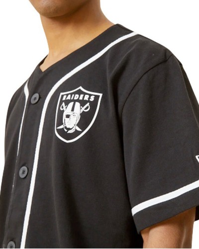 Chemise de baseball New Era noire Las Vegas Raiders Distressed