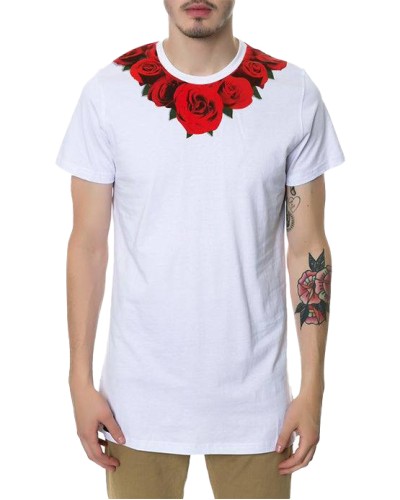 T-shirt oversize flower blanc