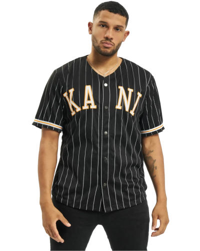 Karl Kani College pinstripe baseball shirt Noir