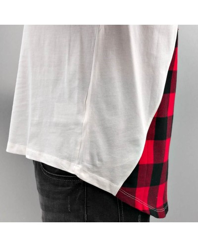 T-Shirt Rocawear Checked Wave Extended Blanc