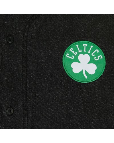 Chemise manches courtes en jeans NBA Boston Celtics  noir