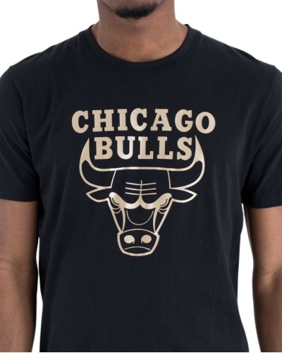 T-shirt New Era Chicago Bulls graphique noir et doré