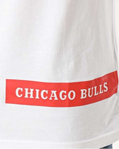 T-Shirt New Era Nba Chicago Bulls Block Wordmark Blanc