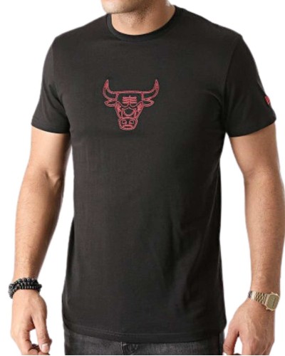 T-Shirt New era Chicago Bulls Chain Stitch Noir