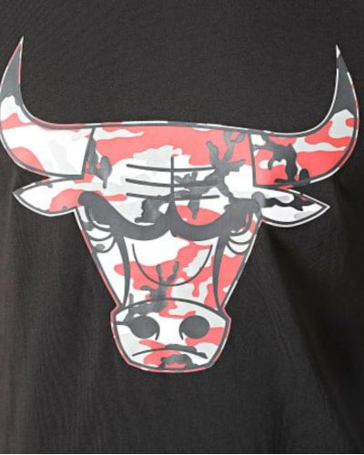 T-Shirt New era Chicago Bulls Camouflage Logo Noir