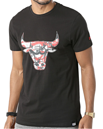 T-Shirt New era Chicago Bulls Camouflage Logo Noir