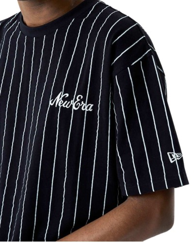 T-shirt Baseball New era à rayures fines bleu