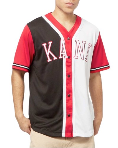 Baseball Shirt Karl Kani College Block Noir/Rouge/Blanc