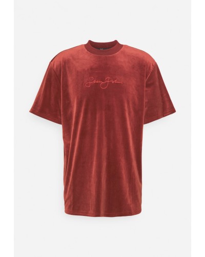 T-shirt Sean John script logo velour rouge