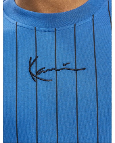 T-shirt Karl Kani Small Signature Pinstripe bleu