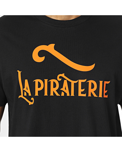 T-Shirt La piraterie Oversize Large Logo Noir Orange