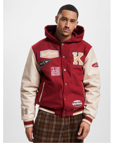 Teddy Karl kani Retro Patch Hooded Block rouge