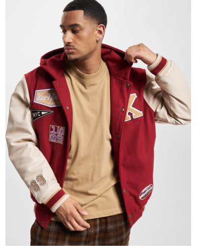 Teddy Karl kani Retro Patch Hooded Block rouge