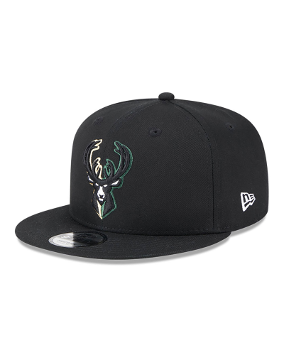 Casquette New Era 9FIFTY Snapback Milwaukee Bucks Split Logo Noir