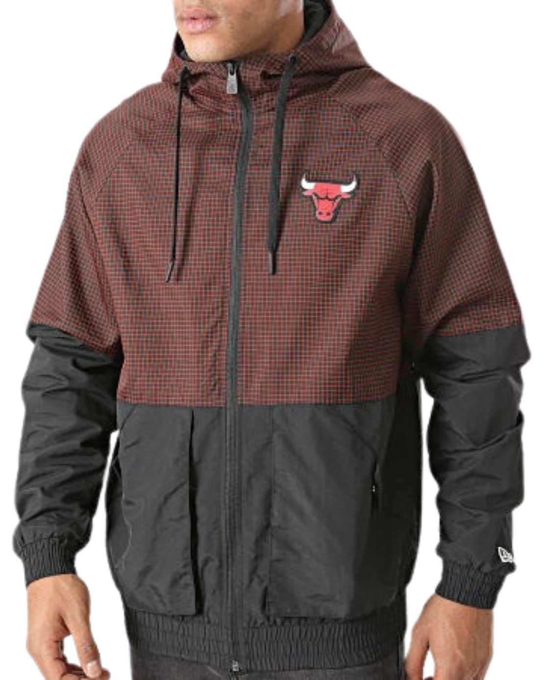 Coupe-vent à Capuche New era Check Ripstop Chicago Bulls