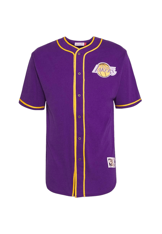 Chemise Mitchell & Ness Cotton Button Front L.A. lakers