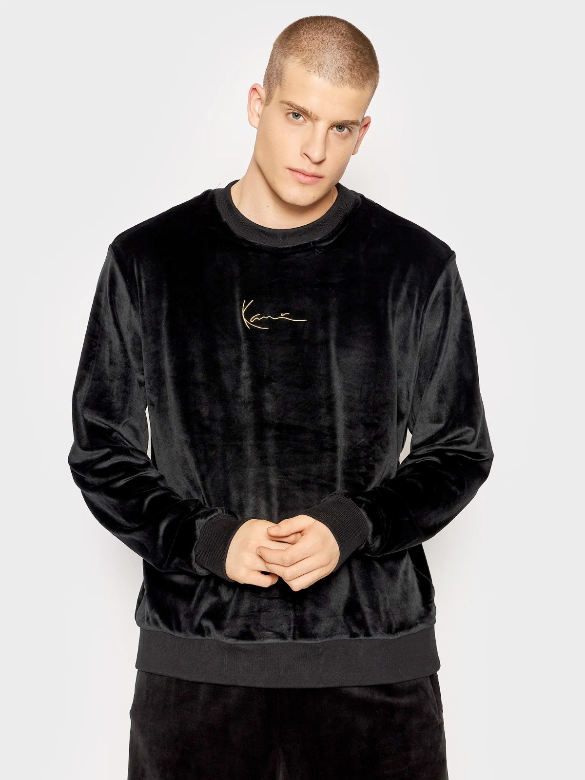 Sweatshirt Karl kani Small Signature noir peau de pêche