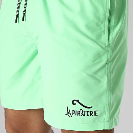 Short De Bain La Piraterie Logo 2 Vert Fluo Noir