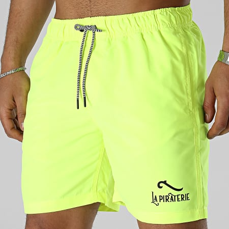 Short De Bain La Piraterie Logo 2 Jaune Fluo Noir