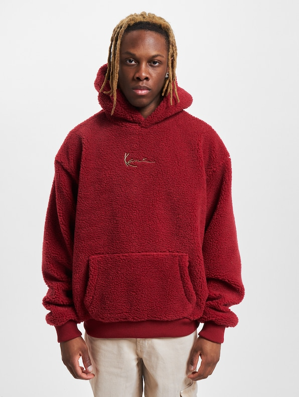 Sweat capuche Karl Kani Metal Signature Teddy rouge