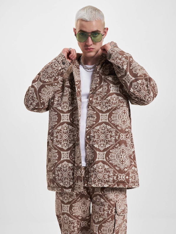 Veste mi-saison légère Karl Kani Chest Signature Washed Ribstop brun