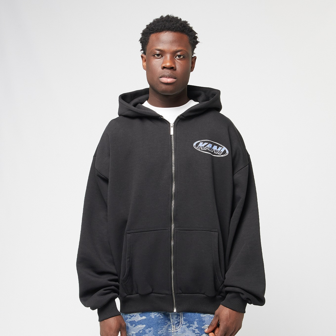 Sweat à capuche Karl Kani Woven Signature Chrome Zip Hoodie