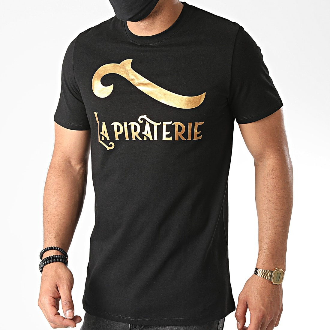 T-Shirt La Piraterie Outlaw Noir Doré