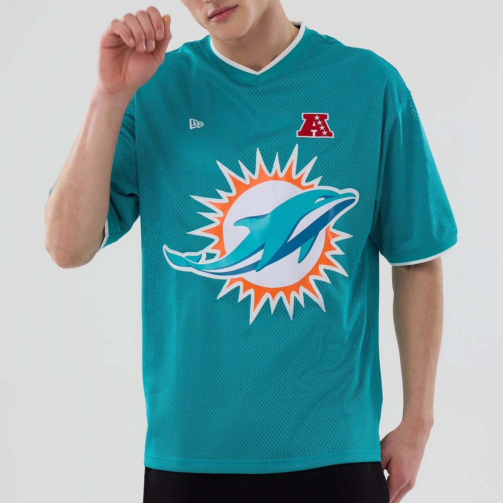 T-shirt Oversize en Mesh Miami Dolphins NFL Turquoise