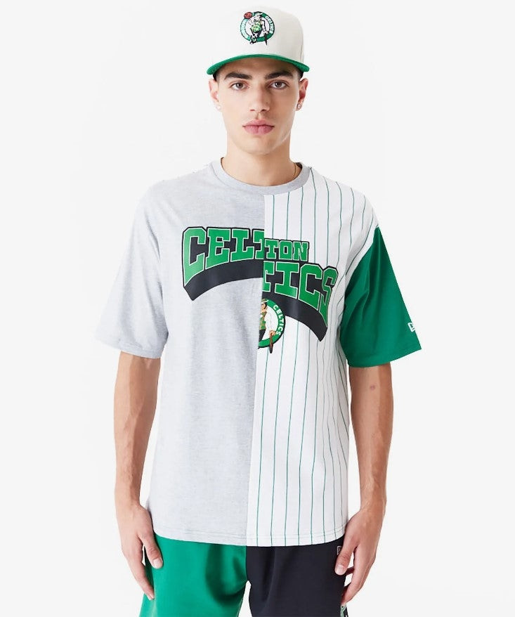 T-Shirt New era Oversized NBA Half Pinstripe Boston Celtics