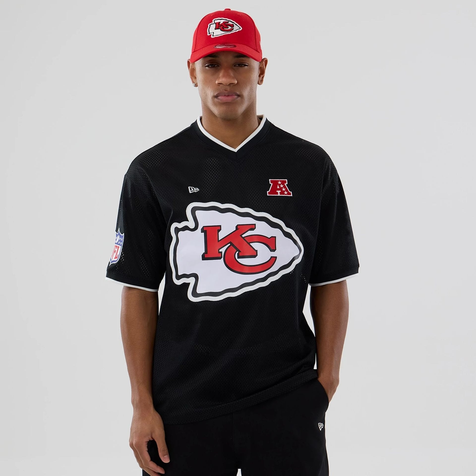 T-shirt New Era Oversize en Mesh Kansas City Chiefs NFL Noir