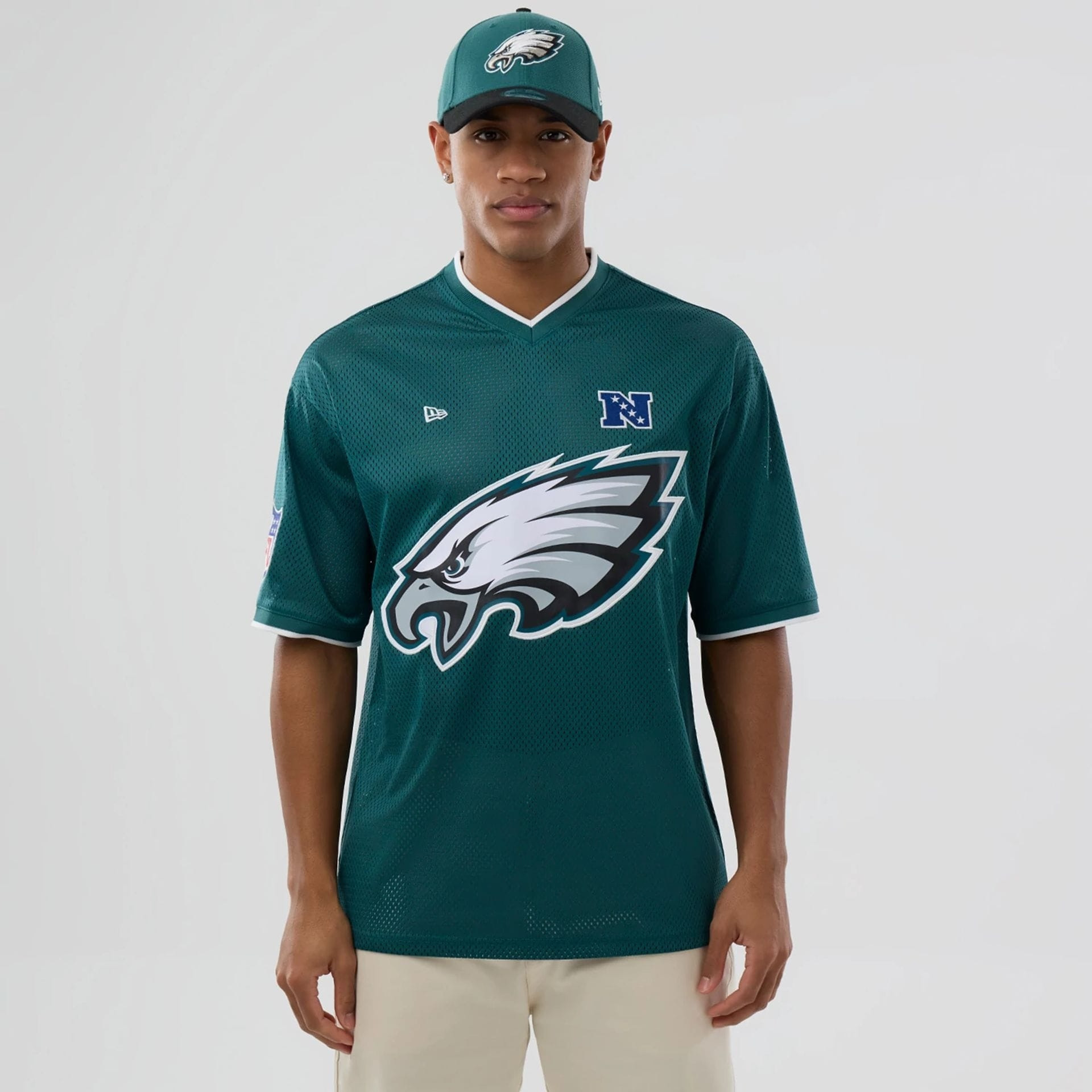 T-shirt New Era Oversize en Mesh Philadelphia Eagles NFL Vert foncé