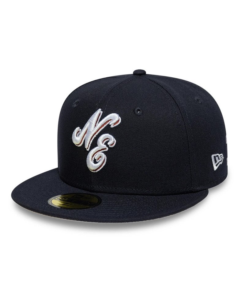 Casquette New Era 59FIFTY Heritage Script Bleu Marine