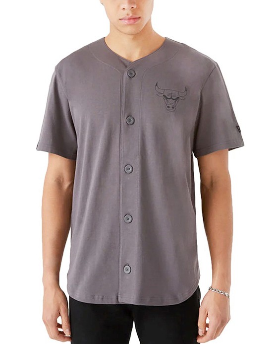 Chemise de baseball New Era grise des Chicago Bulls