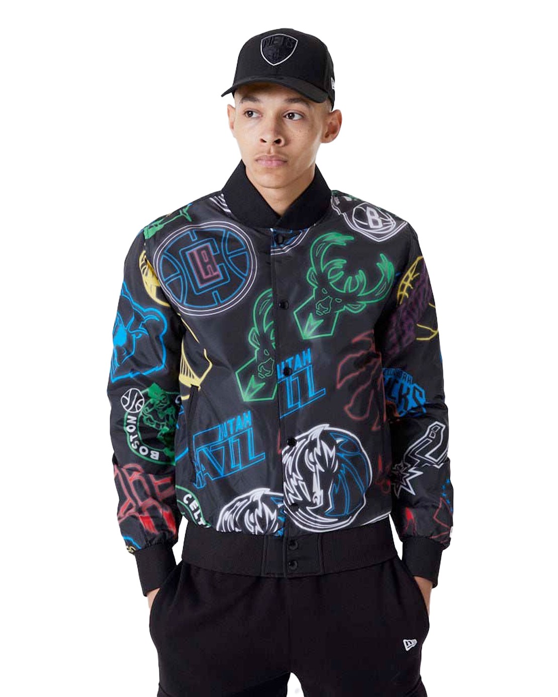 Bomber New Era NBA All Over Print Noir