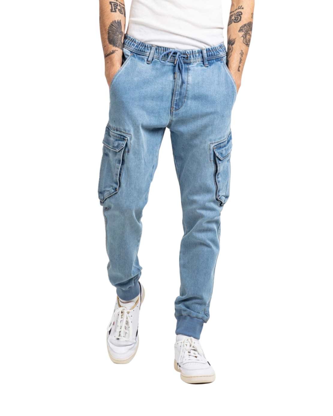 Jogger pant reel Reflex Rib Cargo Light Blue Grey Wash