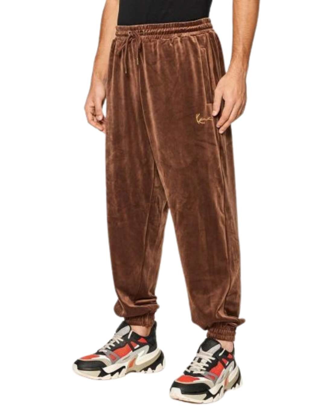 Jogging peau de pêche Small Signature Velvet marron