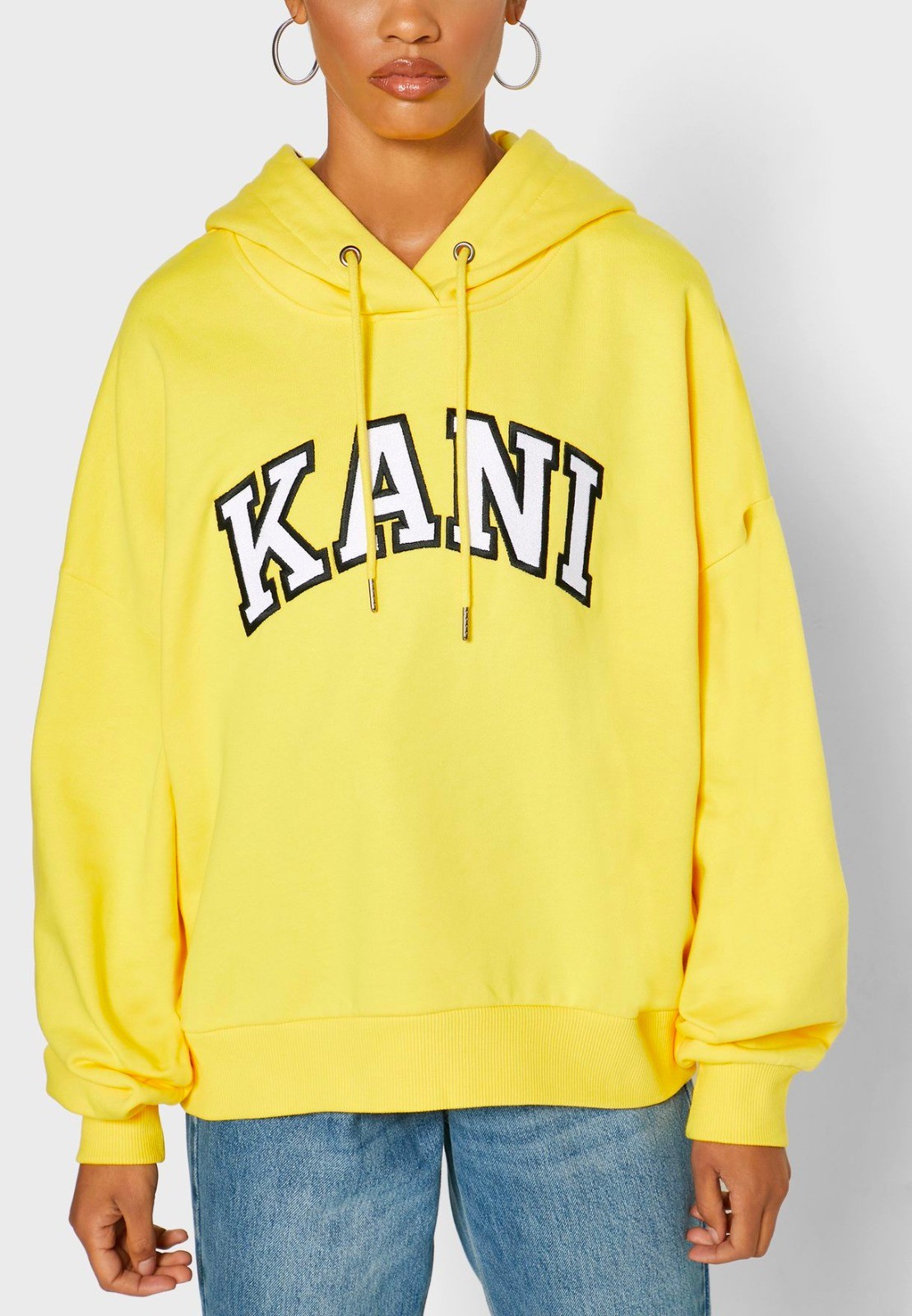 Sweat à capuche Karl Kani College Tape jaune