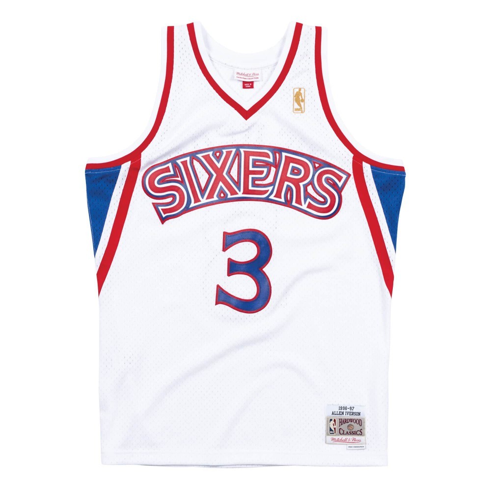 Maillot Swingman Nba Philadelphia 76ers 1996-97 Blanc Allen Iverson