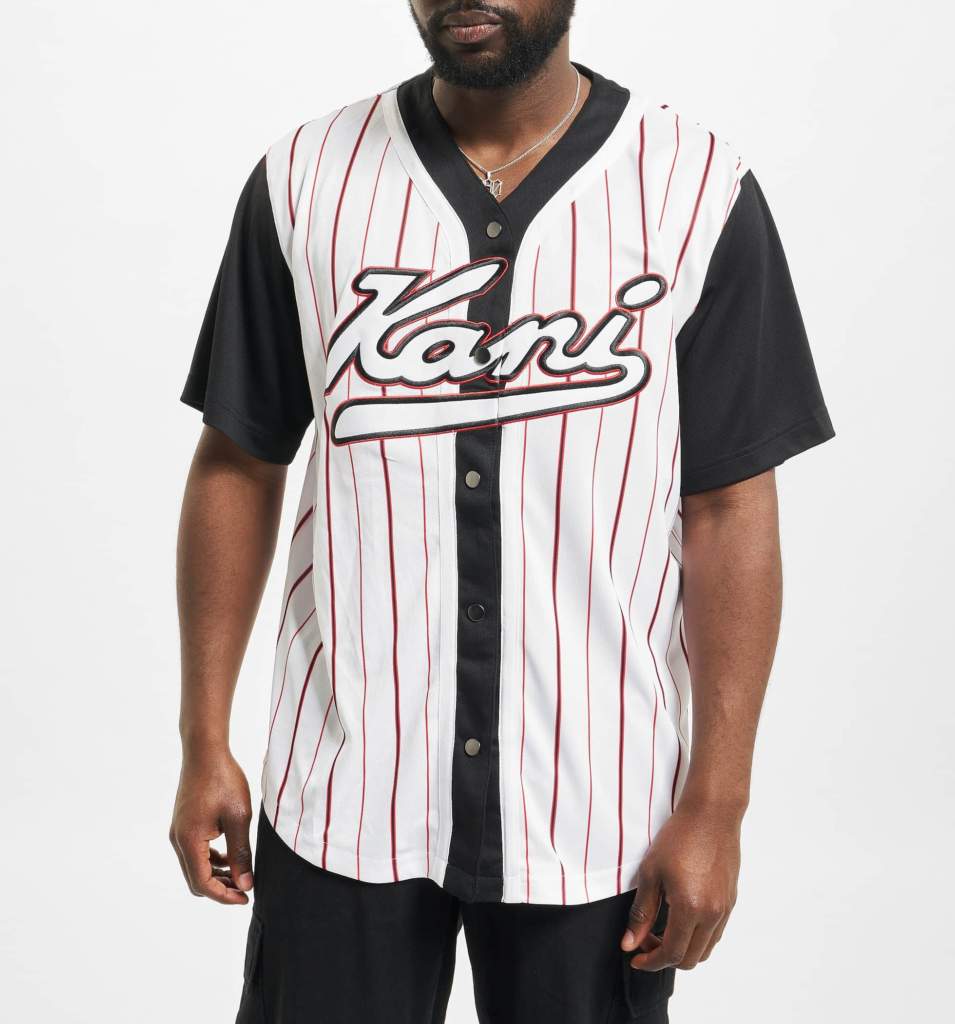 Karl Kani Varsity Block Pinstripe Baseball Shirt