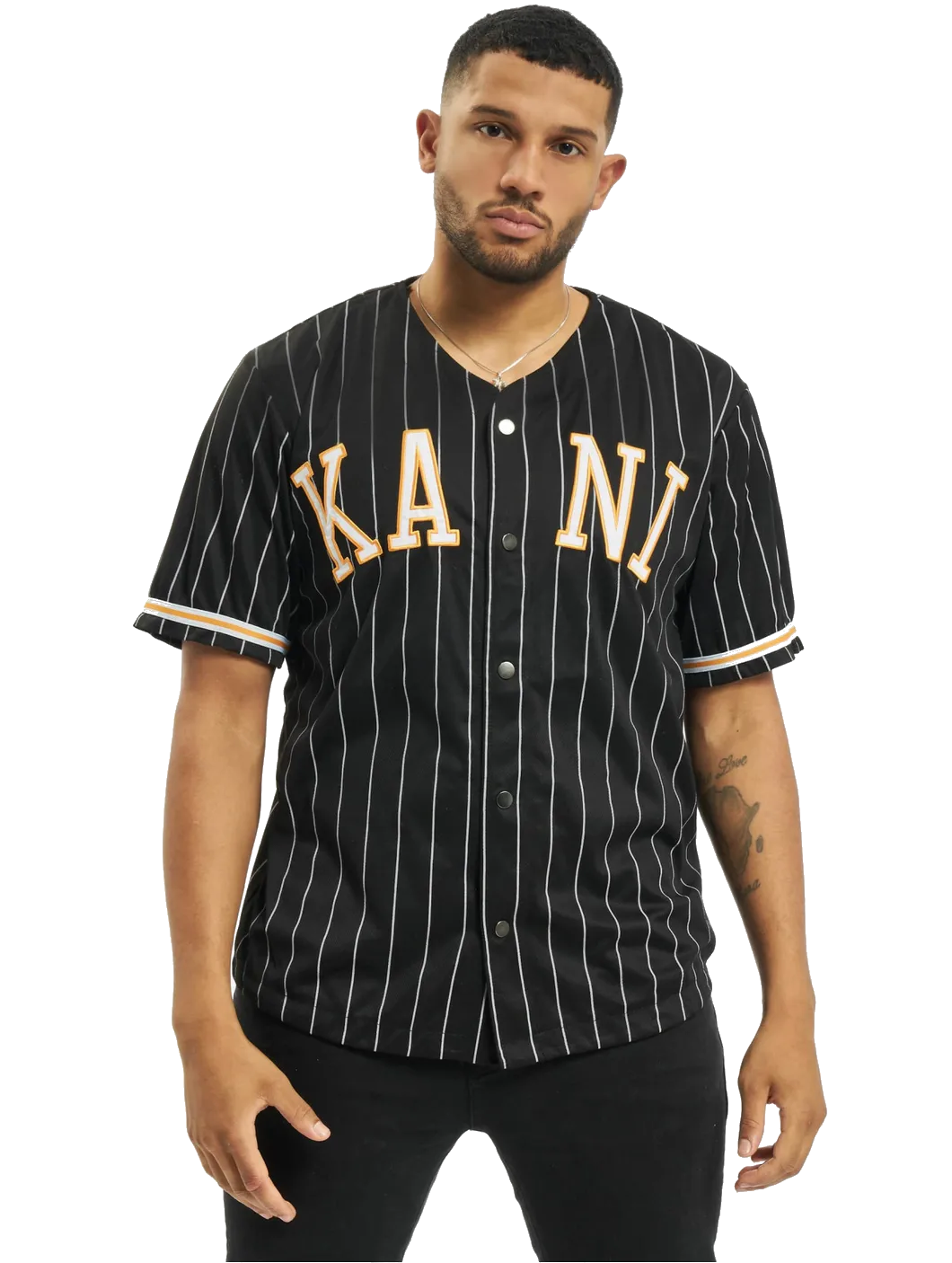 Karl Kani College pinstripe baseball shirt Noir
