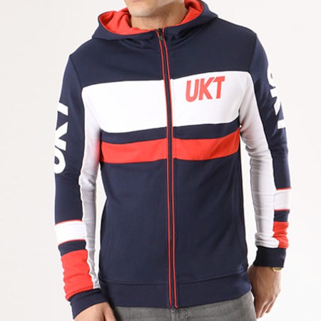 Sweat Zippée Capuche unkut Jog Bleu Marine Blanc Rouge