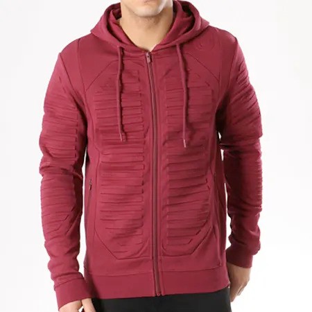 Sweat Zippé Capuche Unkut Sand Bordeaux