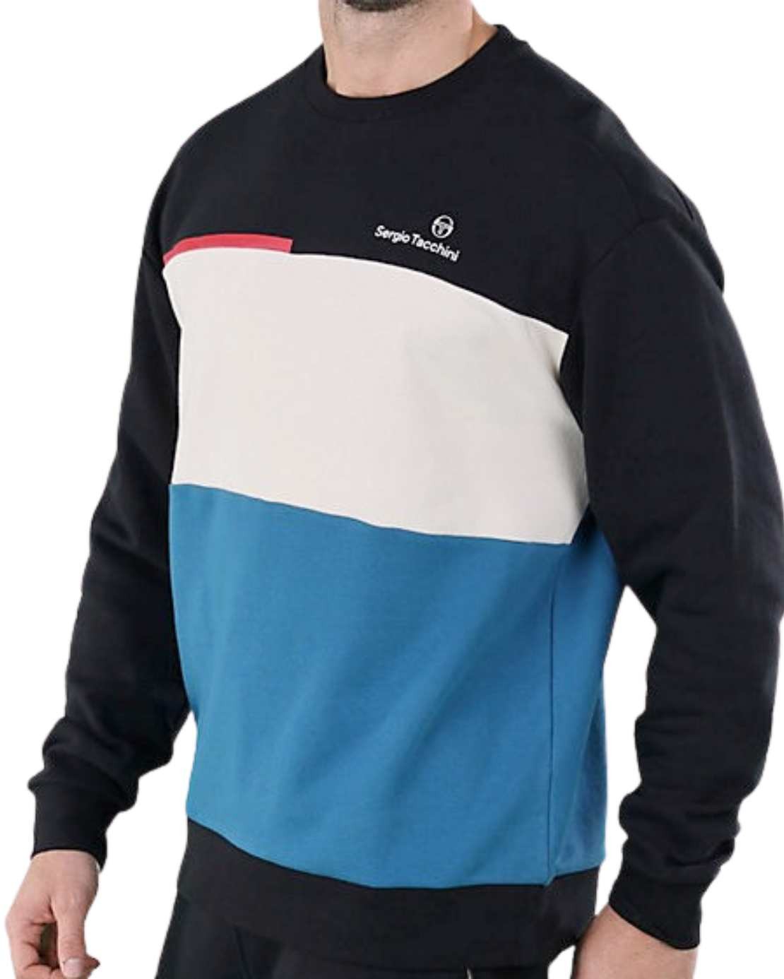 Sweat Crewneck Incastro Bleu Marine Blanc